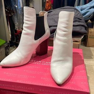 White ankle boots